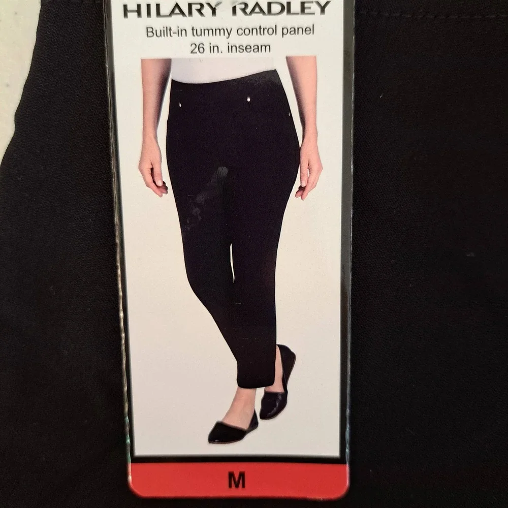 Hilary Radley Womens Pants M Black NWT Tummy Control Slim Leg 1735-238